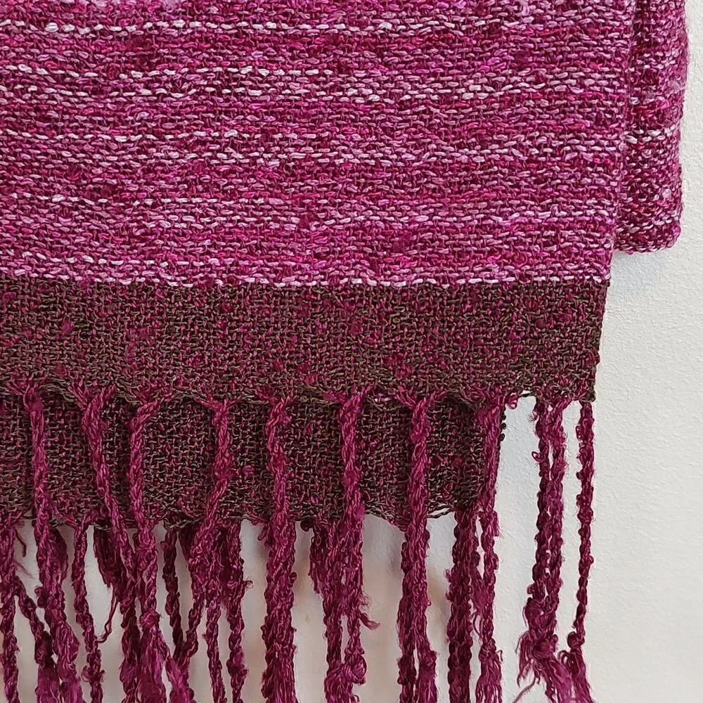 GianMarcoVenturi  Woven Silk Fringed Scarf/Wrap Boho Country Farm Peasant